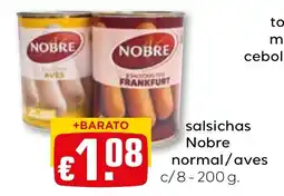 Bolama salsichas Nobre normal/aves promoção