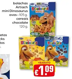 Bolama bolachas Artiach mini Dinosaurus promoção
