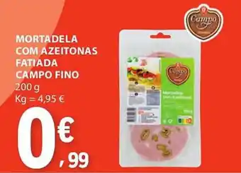 E.Leclerc Mortadela com azeitonas fatiada campo fino promoção