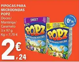 E.Leclerc Pipocas para microondas popz promoção