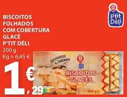 E.Leclerc Biscoitos folhados com cobertura glacé p'tit déli promoção