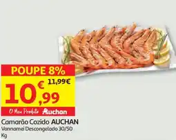 Auchan Camarão Cozido AUCHAN Vannamei Descongelado 30/50 promoção