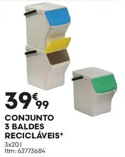 Bricomarché Conjunto 3 baldes recicláveis* promoção