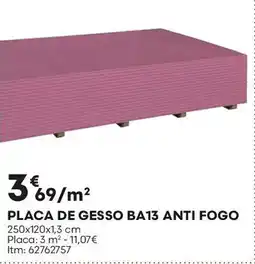 Bricomarché Placa de gesso ba13 anti fogo promoção