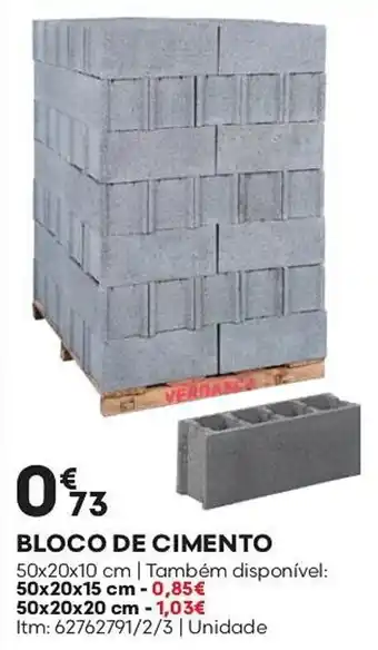 Bricomarché Bloco de cimento promoção