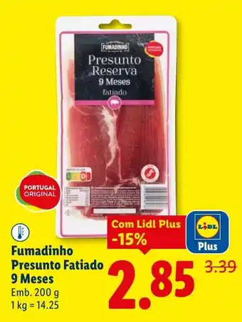 Lidl Fumadinho Presunto Fatiado 9 Meses promoção