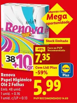 Lidl Renova Renova Papel Higiénico promoção