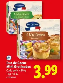 Lidl Duc de Coeur Mini Gratinados Cada promoção