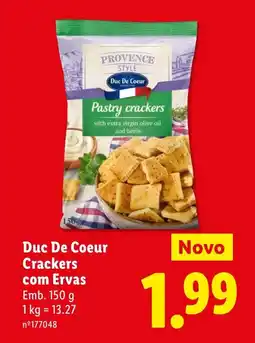 Lidl Duc De Coeur Crackers com Ervas promoção