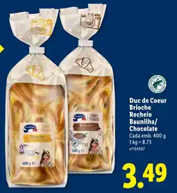 Lidl Duc de Coeur Brioche Recheio Baunilha/ Chocolate promoção