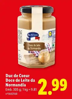 Lidl Duc de Coeur Doce de Leite da Normandia promoção