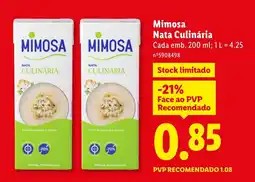 Lidl Mimosa Nata Culinária promoção
