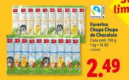 Lidl Favorina Chupa Chupa de Chocolate promoção
