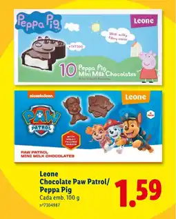 Lidl Leone Chocolate Paw Patrol/ Peppa Pig Cada promoção