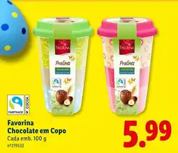 Lidl Favorina Chocolate em Copo Cada promoção