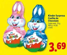 Lidl Kinder Surpresa Coelho de Chocolate promoção