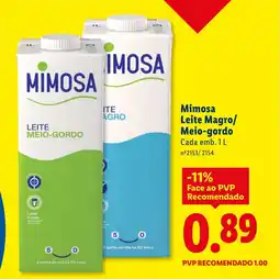 Lidl Mimosa Leite Magro/ Meio-gordo promoção