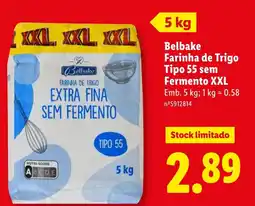 Lidl Belbake Farinha de Trigo Tipo 55 sem Fermento XXL promoção