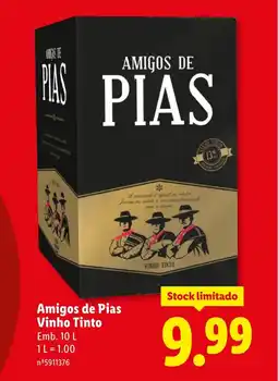 Lidl Amigos de Pias Vinho Tinto promoção