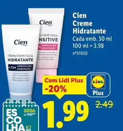 Lidl Cien Creme Hidratante promoção