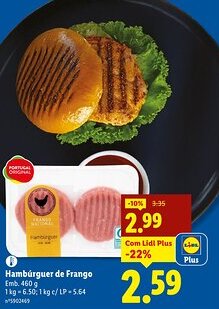 Lidl Hambúrguer de Frango promoção