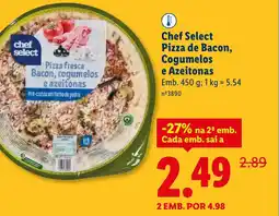 Lidl Chef Select Pizza de Bacon, Cogumelos e Azeitonas promoção