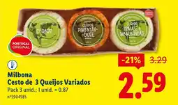 Lidl Milbona Cesto de 3 Queijos Variados promoção