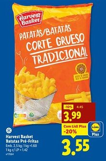 Lidl Harvest Basket Batatas Pré-Fritas promoção