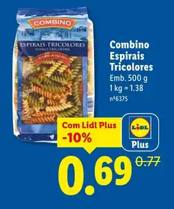 Lidl Combino Espirais Tricolores promoção