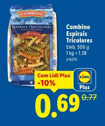 Lidl Combino Espirais Tricolores promoção