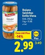 Lidl Dulano Salsichas Estilo Viena promoção