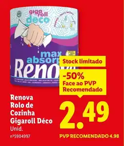 Lidl Renova Rolo de Cozinha Gigaroll Déco Unid. promoção