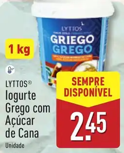 ALDI LYTTOS logurte Grego com Açúcar de Cana promoção