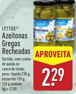ALDI LYTTOS Azeitonas Gregas Recheadas promoção