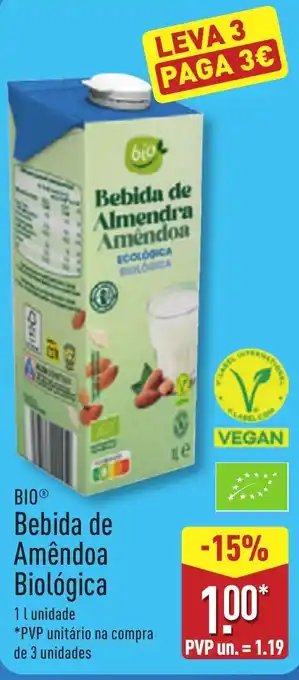 ALDI BIO Bebida de Amêndoa Biológica promoção