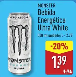 ALDI MONSTER Bebida Energética Ultra White promoção