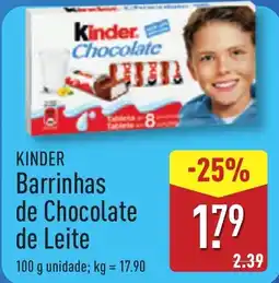 ALDI KINDER Barrinhas de Chocolate de Leite promoção