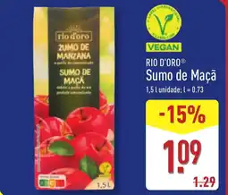ALDI RIO D'ORO Sumo de Maçã promoção