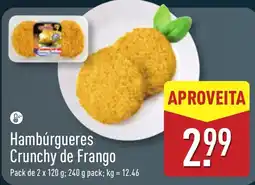 ALDI Hambúrgueres Crunchy de Frango promoção