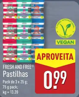ALDI FRESH AND FREE Pastilhas promoção