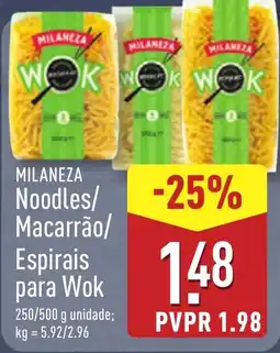 ALDI MILANEZA Noodles/ Macarrão/ Espirais para Wok promoção