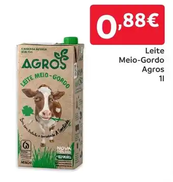 Amanhecer Leite Meio-Gordo Agros promoção