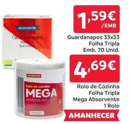 Amanhecer Rolo de Cozinha Folha Tripla Mega Absorvente 1 Rolo promoção