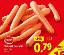 Lidl Cenoura Nacional promoção