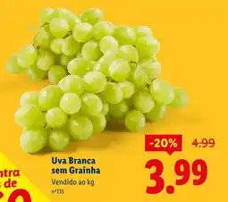 Lidl Uva Branca sem Grainha promoção