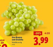 Lidl Uva Branca sem Grainha promoção