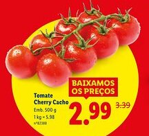 Lidl Tomate Cherry Cacho promoção