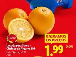 Lidl Laranja para Sumo- Citrinos do Algarve IGP promoção