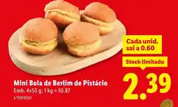 Lidl Mini Bola de Berlim de Pistácio promoção