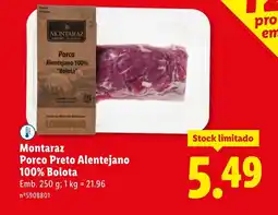 Lidl Montaraz Porco Preto Alentejano 100% Bolota promoção